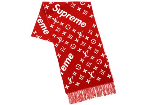 supreme x louis vuitton monogram red shoes